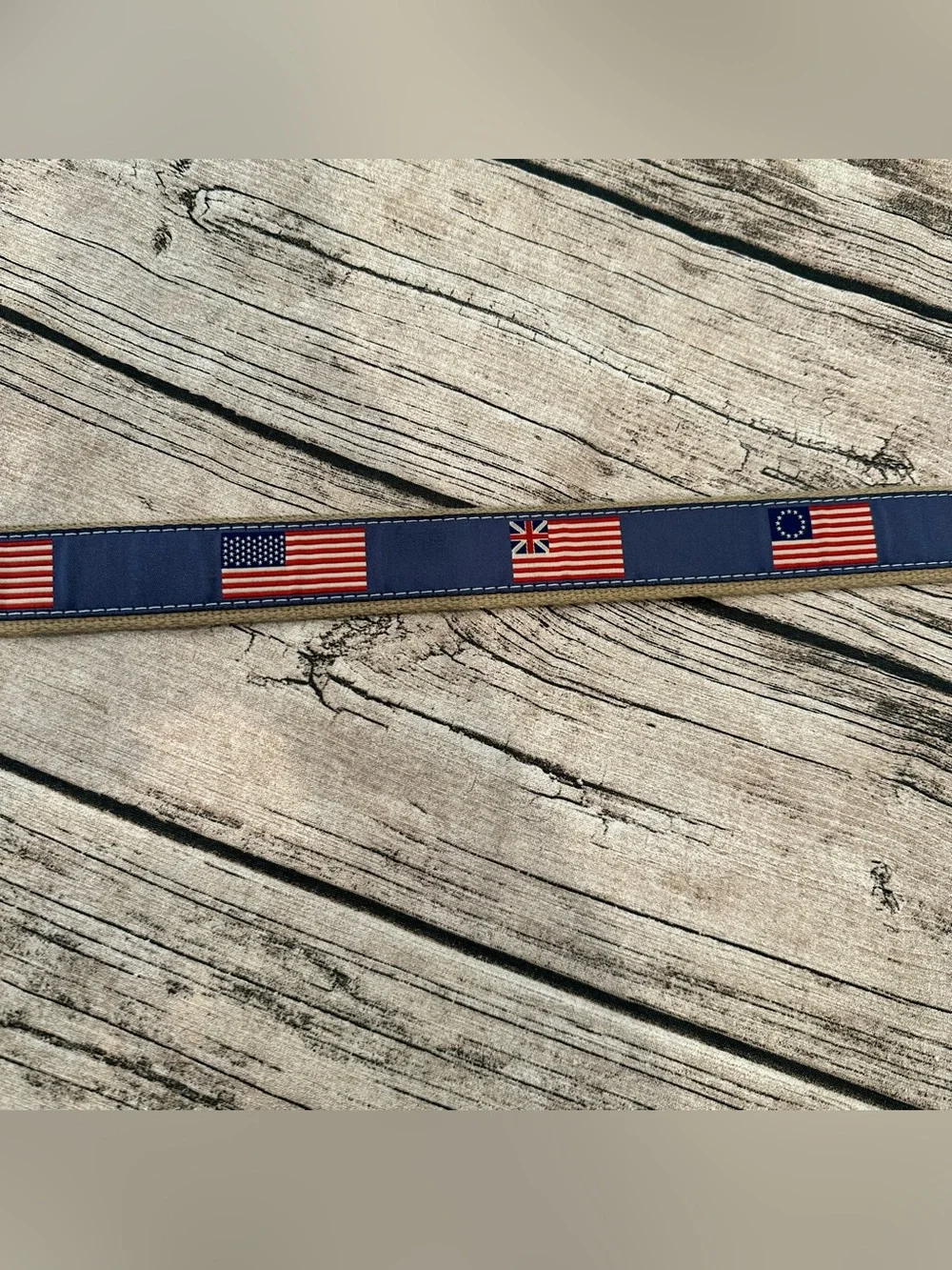The Belted Cow Men’s Historical American Flags Ribbon Club Belt Size 34